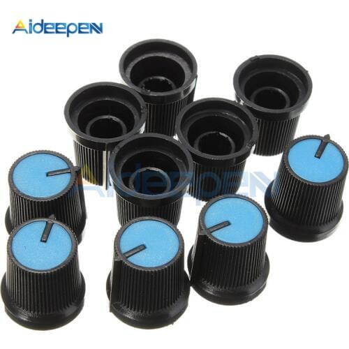 10Pcs/lot WH148 Potentiometer Knob Cap 6MM Shaft Hole Plastic Knob Plum Handle 15X17MM AG3 Yellow Orange Blue White Red