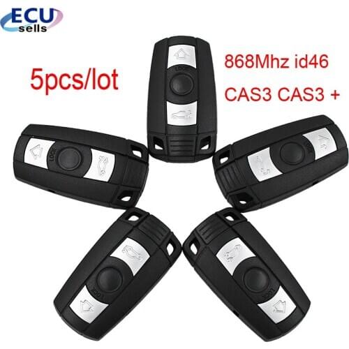 5PCS X Smart Remote Key Fob 3 BUTTON ID46 Chip 868MHz For BMW 1 3 5 7 Series X1 X6 Z4 CAS3 CAS3+ System With ELECTRONICS