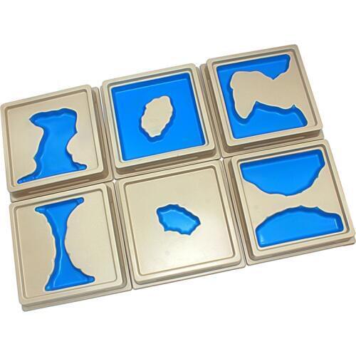 6Pcs Montessori Plastic Geology & Earth Sciences Land & Water Trays Set 1 Science Toys for Children Early Educational Preschool
