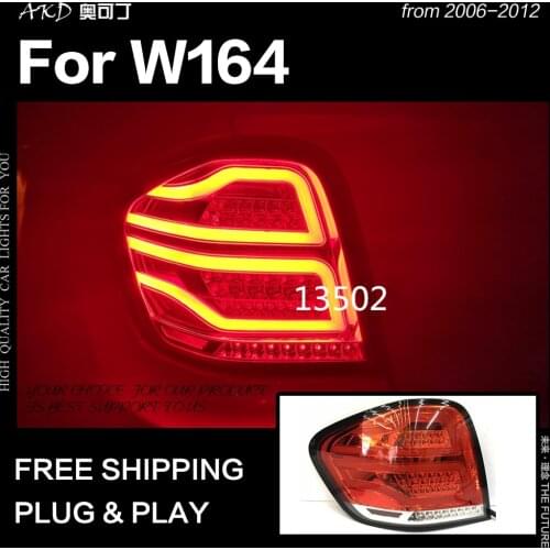 AKD Car Styling for Benz W164 Tail Lights 2006-2012 ML350 ML400 ML500 LED Tail Lamp DRL Signal Brake Reverse auto Accessories