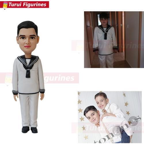 Hobby collectible figurine gift for boy kids real person face figura like precious moment custom bobblehead handmade in china