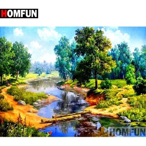 HOMFUN Full Square/Round Drill 5D DIY Diamond Painting "beautiful scenery" Embroidery Cross Stitch 3D Home Decor Gift A12234