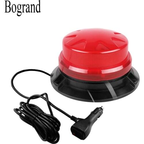 Bogrand LED Rotating Flashing Strobe Light 9-24V Indicator Magnetic Signal Beacon Forklift Red Emergency Fire Truck Warning Lamp