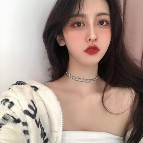 Concise Personality Fully-jewelled Multi-storey Necklace Woman Joker Short Fund Clavicle Chain Ins Niche Neck Bring Necklace
