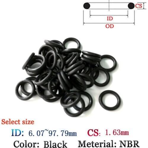 CS 1.63mm Fluoro Rubber O-Ring 10pcs Washer Seals Plastic gasket Silicone ring film oil and water seal gasket NBR material Ring