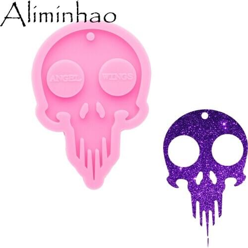 DY0840 Super Shiny Defense Skull Resin Molds - Epoxy Silicone Molds - Silicon Mold Making Keychain Accessories