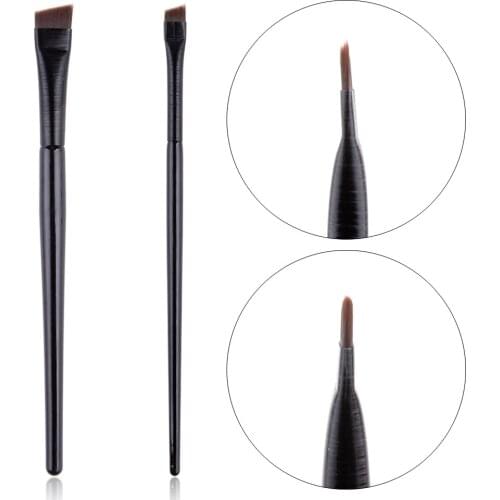 2Pcs Shadow Brush Eyebrow Eyeliner Brush High Quality Professional Makeup Small Angled Brow Contour Cosmetics Make up Accessorie