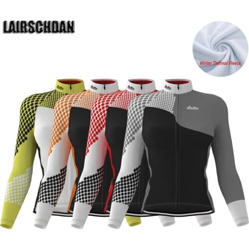 LairschDan 2022 Thermal Fleece Cycling Jersey Women Pro Team Bicycle Racing Road Bike Clothes Warm Ropa Ciclismo Mujer Invierno