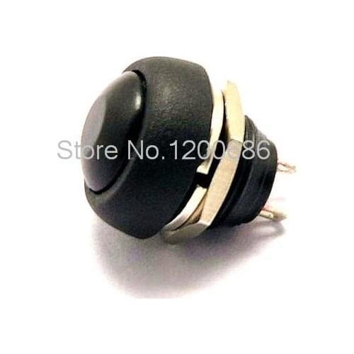Small Push Button Switch Waterproof Switch Self-resetting PBS-33B 12MM Black No Lock Switch