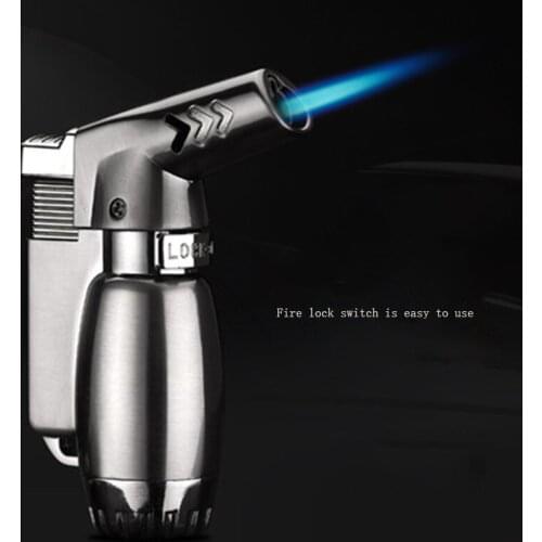 Metal Butane Gas Turbo Windproof Portable Lighter Torch Spray Gun Cigar Lighter Inflatable Fixed Fire Cigarette Lighter