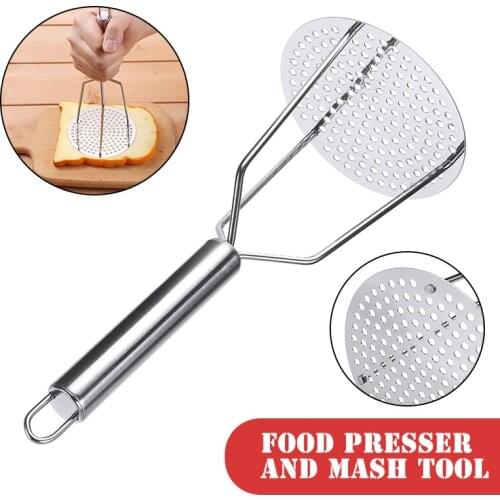 Reusable Stainless Steel Potato Masher Pusher Press Multi-Function Potato Crusher Vegetable Crusher Tool For Softer Cooked Foods