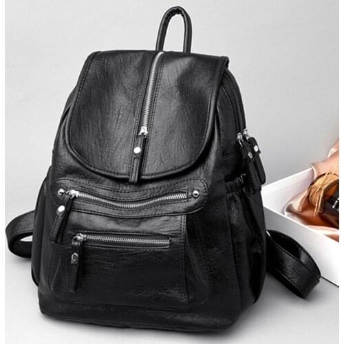 Fashion 2021 Women Backpacks Womens Leather Backpacks Female School Backpack Women Shoulder Bags for Teenage Girls Travel Back
