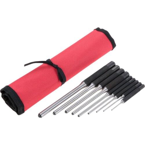 9pcs/kit Roll Pin Punch kit Alloy Steel High Hardness Central Position Cylindrical Drill Locator Exhaust Hammer Switch Ejectors