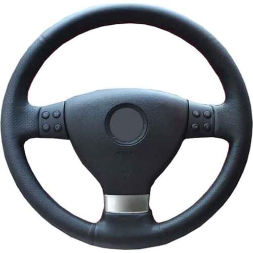 Car Steering Wheel Cover For VW Golf 5 Mk5 Passat B6 Jetta 5 Tiguan Customize DIY Steering Wrap Microfiber Leather Hand Sewing