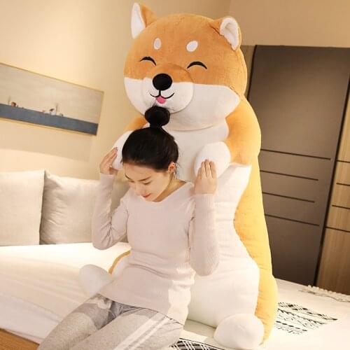 New Animal Husky Plush Toy Giant Soft Cartoon Shiba Inu Dog Doll Girl Sleeping Pillow Cute Gift Decoration 130cm 160cm