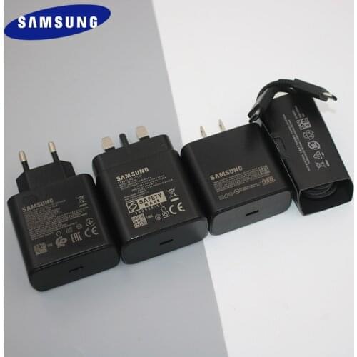 Original Samsung 45W PPS PD Super Fast Charger EU/US/UK Plug Dual Type C USB Data Cable For Galaxy S21 Plus S20 Ultra A91 A90