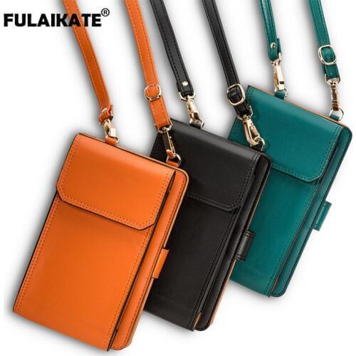 FULAIKATE 6.5" Autumn Sling Crossbody General Bag for iPhone XS MAX XR Trend Female Small Bag Mini Solid Color Simple Pouch