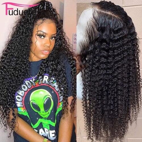 Transparent Lace Wigs 200 Density Curly Human Hair Wig 13x4/13x6 Lace Front Wig Brazilian 4x4/5x5 Lace Closure Wig Remy Fuduete