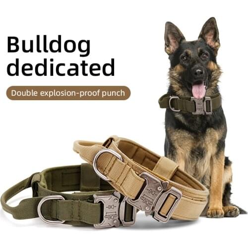 1.5 Inch Tactical Dog Collar Outdoor Traction Pet Collar Army Dog Collar Medium and Large Dog Training Dog Collar