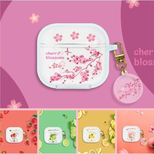 Cartoon Fruit Earphone Case With Pendant for Mini Pro 4 Pro 5 Headphones Cover TWS Bluetooth Earphone Wireless Charging Box Bags