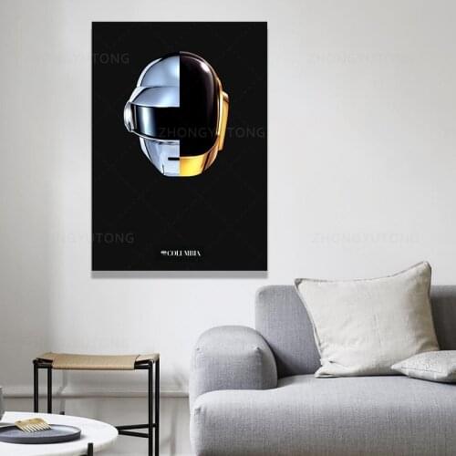 Daft Punk Helmet Random Access Memories Music Cool Wall Decor Art Print Poster Modular Canvas Pictures