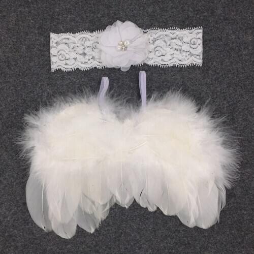 Cute Baby Kids Angel Wings Chiffon Headband Costume Photo Photography Props