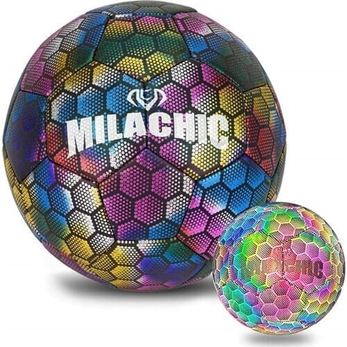 Reflective Football Night Glowing Soccer No. 5 No. 4 Luminous Football for Child Adult Training Glowing Football
