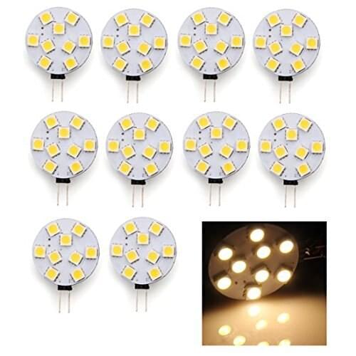 10 pcs High Quality Long Lift G4 DC 12V-30V 9 5050 SMD LED Spot Light Bulb Warm White for RV Boat