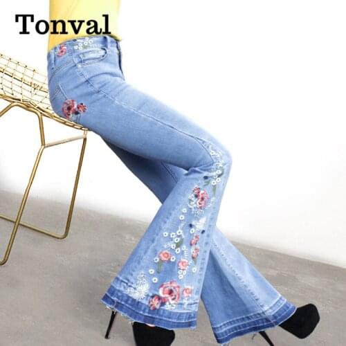 Женские джинсы с вышивкой Tonval China At AliExpress