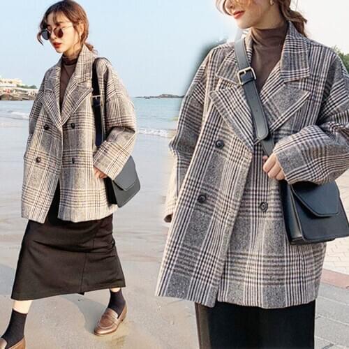 Spring/autumn women coats women jackets blend and wool clothing female coats mid-long loose outerwear korean style