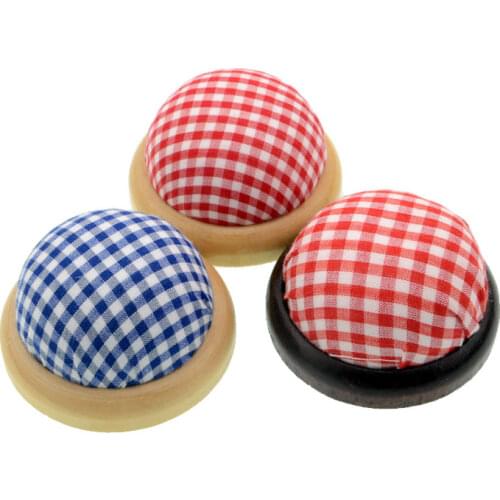 DONYAMY 1PCS Sewing Pincushion With Wooden Pedestal Needle Pin Cushion