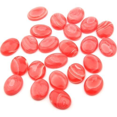 10pcs Natural Stone Dialogite Cabochon No Hole Beads for Making Jewelry DIY accessories Loose Elliptical shape Beads