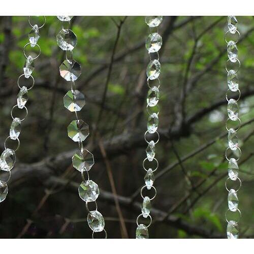 100Meters/Lot Crystal clear garland strand 14mm octagon bead chain for Wedding & Christmas party event Decoration
