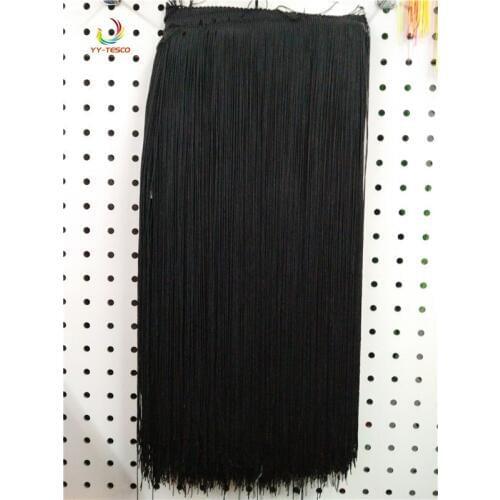 100CM Long black Polyester Lace Tassel Fringe Lace Trim Ribbon Sew Latin Dress Stage Garment Curtain DIY Accessories SM028
