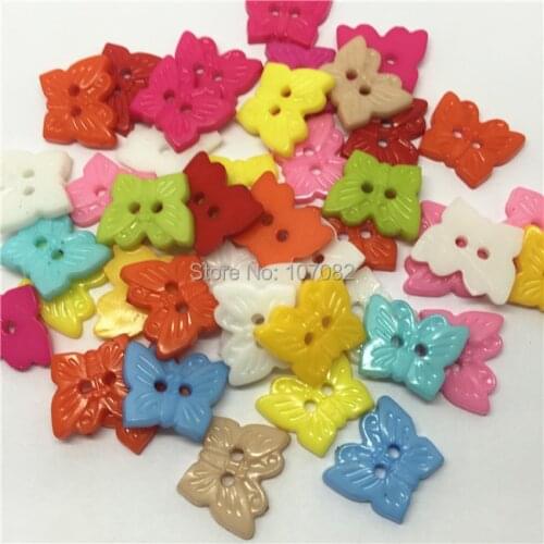 1000pcs/lot 16x13mm Baby Cartoon Buttons Butterfly Shape Button Plastic Sewing Accessories Button For Scrapbooking