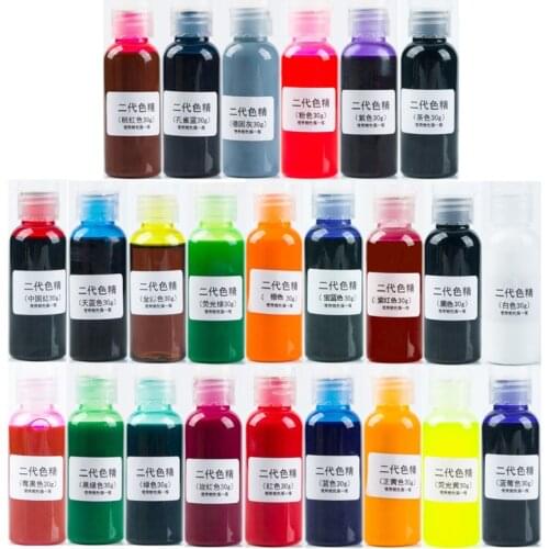 24 Color Large Bottle 30ml Resin Pigment Kit Transparent Epoxy UV Resin Coloring Dye Pigment Colorant Fading Resistance