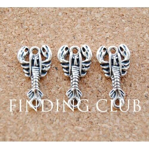 30 pcs Silver Color Lobster Charms DIY Metal Bracelet Necklace Jewelry Findings A930