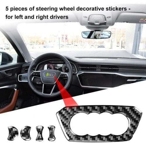 Anti-peel 5Pcs/Set Simple Interior Steering Wheel Button Trim Cover Excellent Button Frame Decal Well Touch