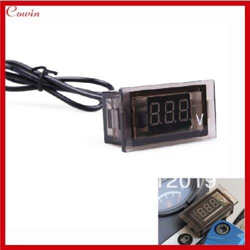 5pcs/lot New Waterproof DC 8-24V Car Motor Motorcycle Red LED Display Digital Voltage Meter Voltmeter Panel