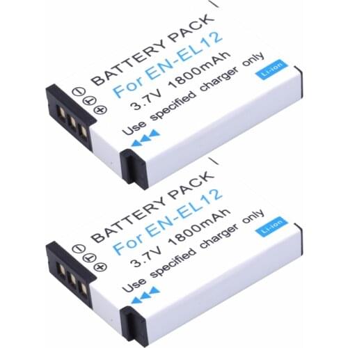 2pcs 1800mAh EN-EL12 EN EL12 ENEL12 Replacement Li-ion Battery For Nikon S610c S710 S8000 S6000 S70 S1000pj s6100 s9100 p30