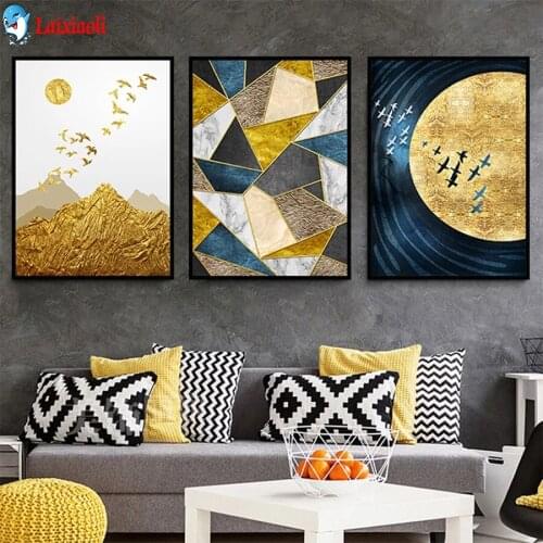 DIY Diamond Painting Abstract landscape art Full Square Diamond Embroidery sale Cross Stitch sets Mosaic Handmade Gift3pcs