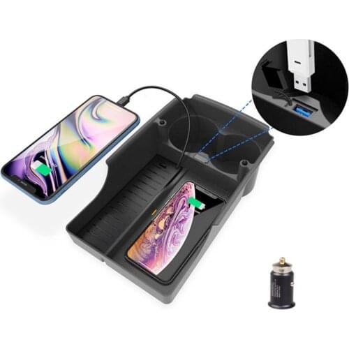 Car Mobile Phone Wireless Charger Storage Tray Organizer for Tesla Model S X
