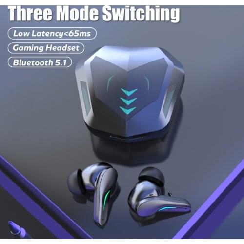 Wireless Bluetooth 5.1 Gaming Headset 65MS Low Latency TWS Headphones Sports Waterproof Earphones Noise Cancelling Hifi Earbuds