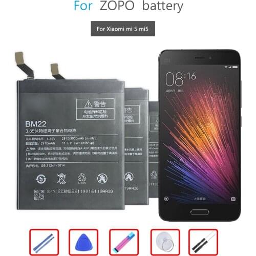 BM22 Mobile Phone Battery for Xiaomi Mi 5 Mi5 M5 Replacement Battery BM22 3000mAh