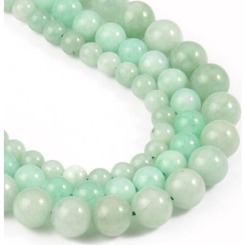 6/8/10mm Green Burmese Jades Stone Beads Natural Loose Spacer Beads for Jewelry Making Round Beads DIY Bracelet Accessories 15