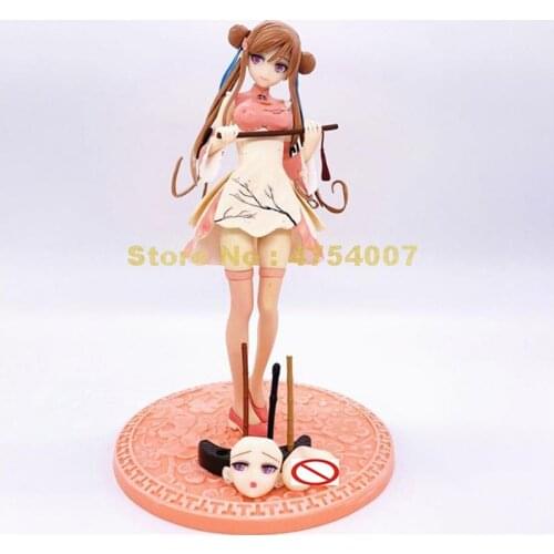 Alphamax anime tan plum blossom standing position pvc action figure collectible model cheongsam 26cm Toy