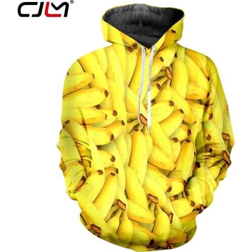 CJLM Mens Hot Sale Winter Hoodies 3D Printed Creative Fruit Banana Casual Creative Design Man Oversized Pullover 5XL 6XL
