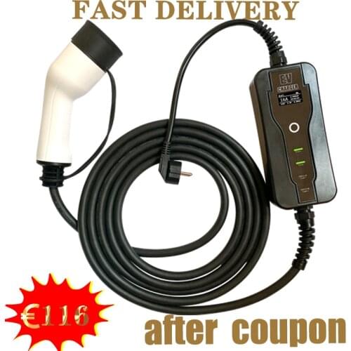 IEC62196 type 2 charger 16A electric portable charger evse ev adjustable current