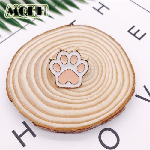 Creative Cartoon Animal Pink Dog Claw Cat Claw Enamel Brooch Alloy Badge T-shirt Bag Pin Accessories Women Jewelry Gifts For Kid