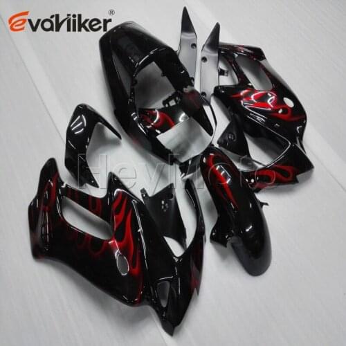 Motorcycle cowl for VTR1000F 1997 1998 1999 2000 2001 2002 2003 2004 2005 ABS Plastic motorcycle fairing red flames
